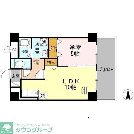 KIRAKUマンション(1LDK/2階)の間取り写真