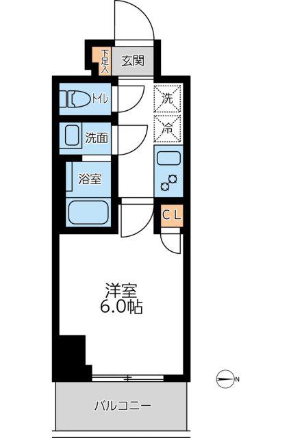 オーキッドレジデンス西川口(1K/6階)の間取り写真