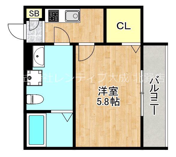 STAR 8(1K/2階)の間取り写真