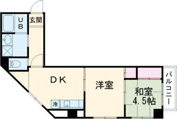 やまぐちビル(2DK/2階)の間取り写真