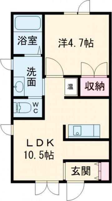 Eノース(1LDK/2階)の間取り写真