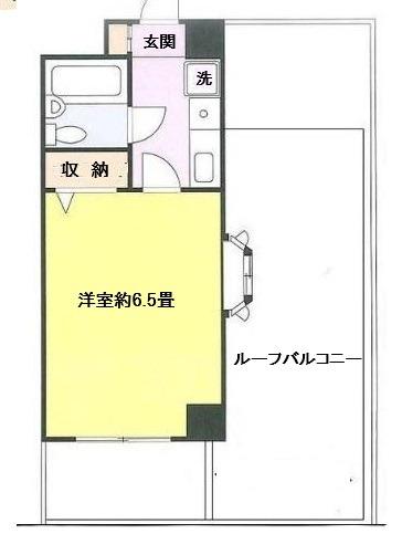 ライオンズマンション横浜三ッ沢(1K/3階)の間取り写真
