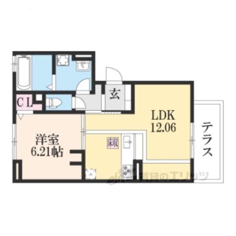 カーサ ヨシ(1LDK/1階)の間取り写真