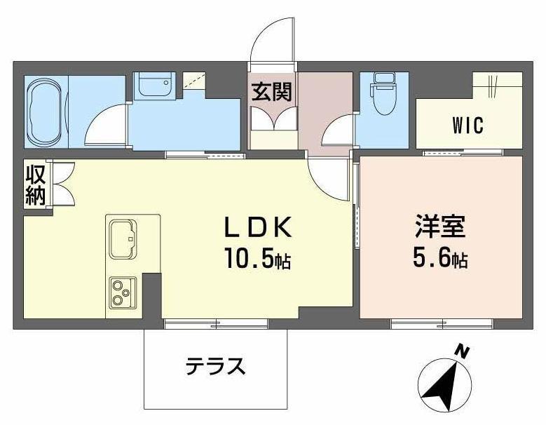 シャーメゾン サリーレ(1LDK/1階)の間取り写真