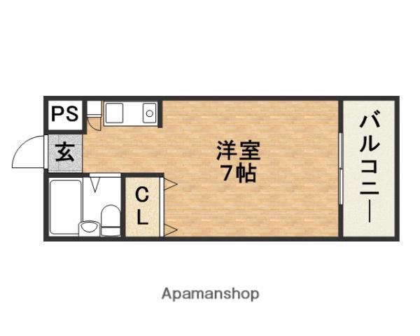 ハイライフ深江(ワンルーム/2階)の間取り写真