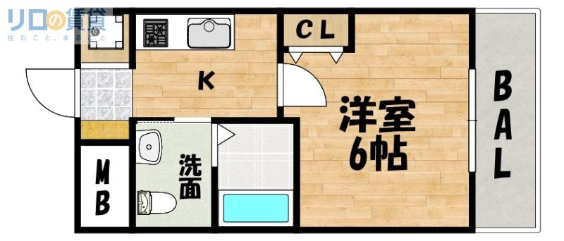 パークヒルズ新大阪ウィル(1K/5階)の間取り写真