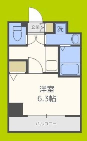 スワンズシティ堺筋本町(1K/3階)の間取り写真