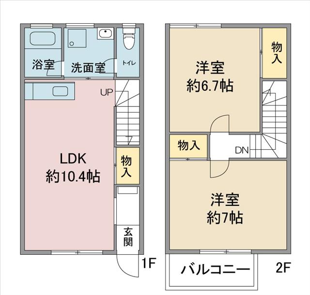 アプトエーデルワイス(2LDK/2階)の間取り写真