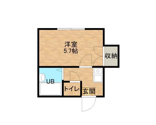 ホルスコート(1K/1階)の間取り写真