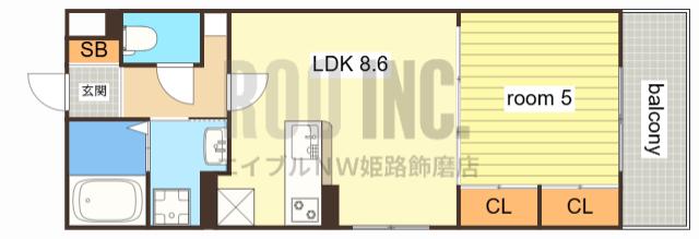 MISTRAL龍野町(1LDK/3階)の間取り写真