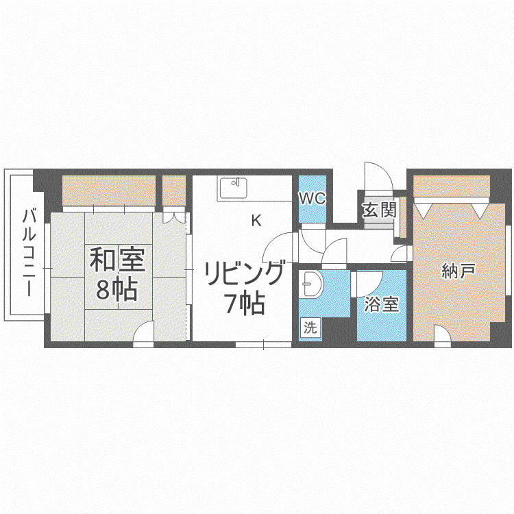 フィレンツェ札幌(2DK/7階)の間取り写真
