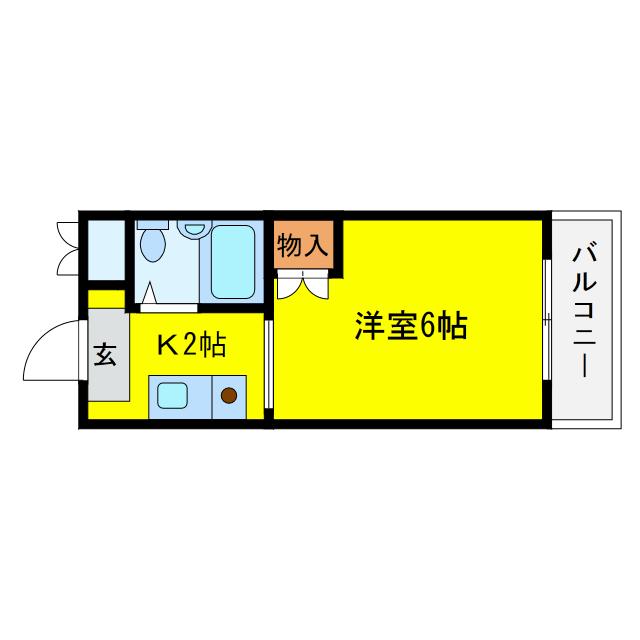 昭和グランドハイツ大淀(1K/2階)の間取り写真