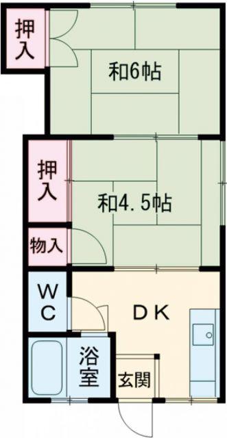 松崎コーポ I(2DK/1階)の間取り写真