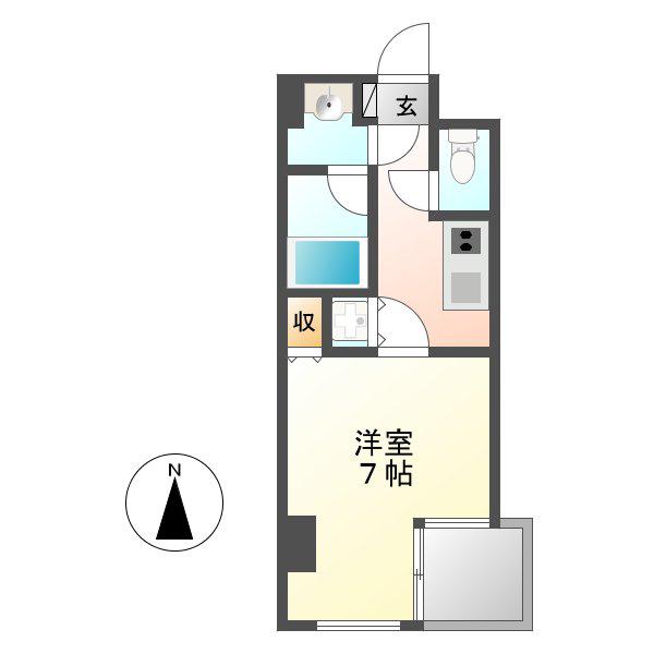 リエス鶴舞 イースト TOWER(1K/8階)の間取り写真