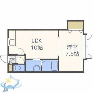 ローレル(1LDK/2階)の間取り写真