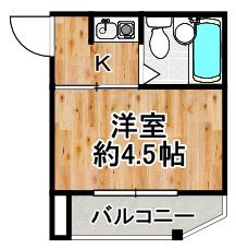 大正プロジェクト(1K/1階)の間取り写真