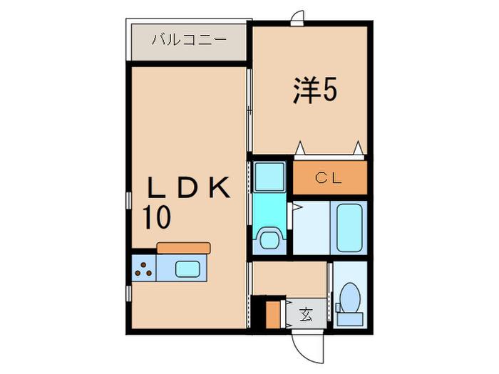 リュネ甲子園(1LDK/3階)の間取り写真