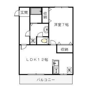 ヴィアステージ清原台A(1LDK/3階)の間取り写真