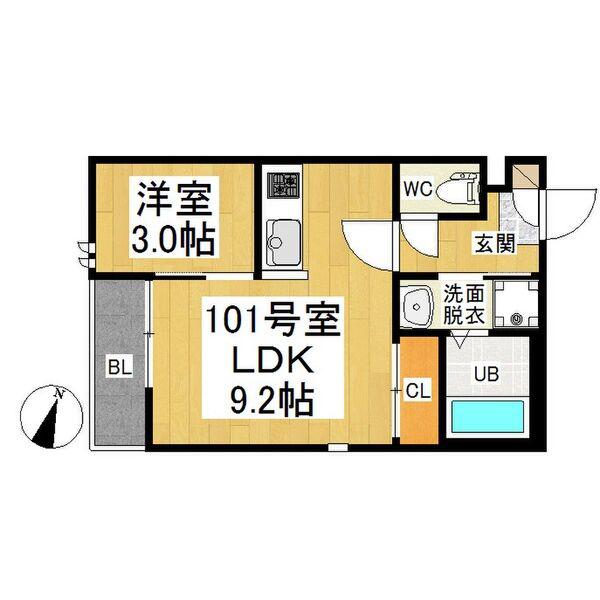 GRANDTIC LUXURY(1LDK/1階)の間取り写真