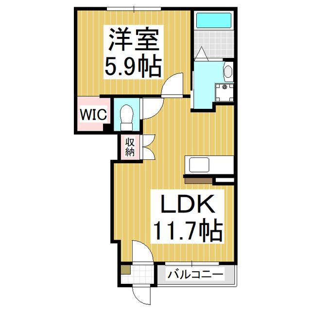 スターテラス(1LDK/1階)の間取り写真