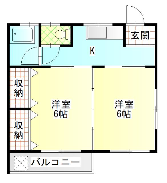 コーポキムラ(2K/3階)の間取り写真