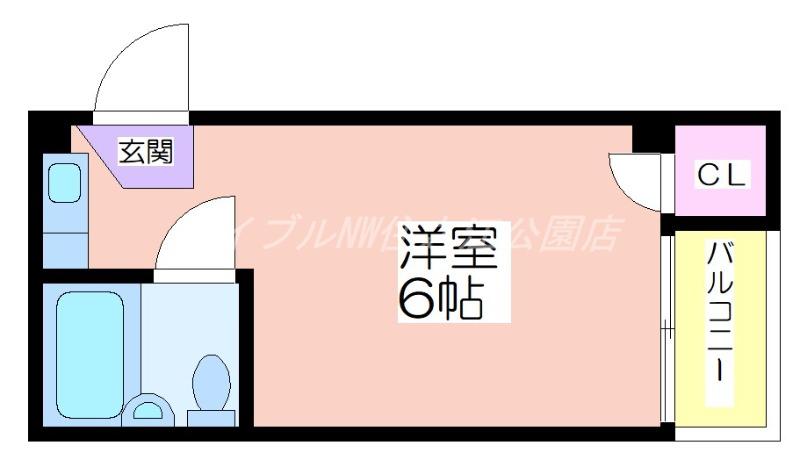 オーシャンハイツ(ワンルーム/1階)の間取り写真