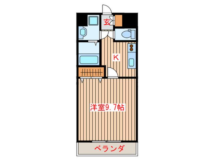 サンヴァーリオ富沢東(1K/4階)の間取り写真