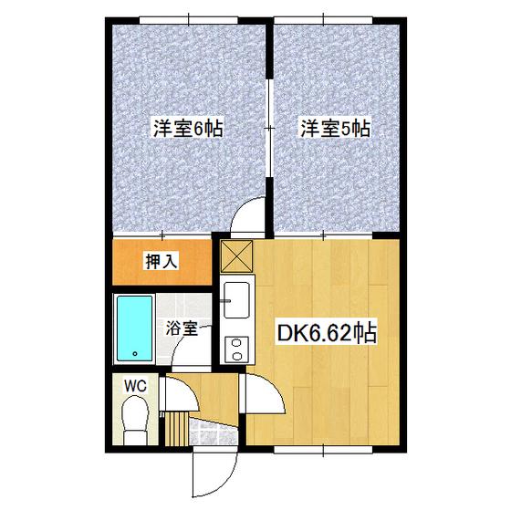 コーポラスエリート(2DK/1階)の間取り写真