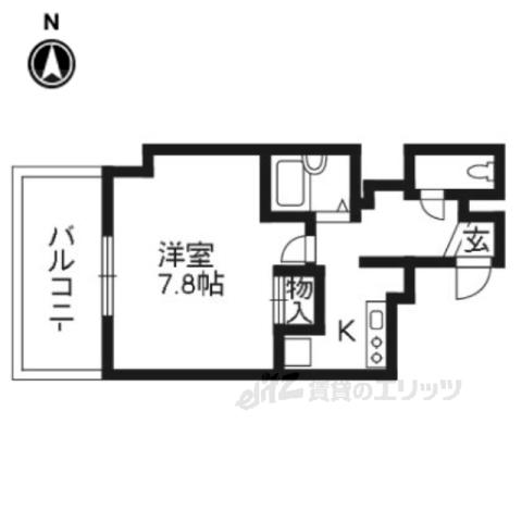 EVANS祇園(1K/5階)の間取り写真