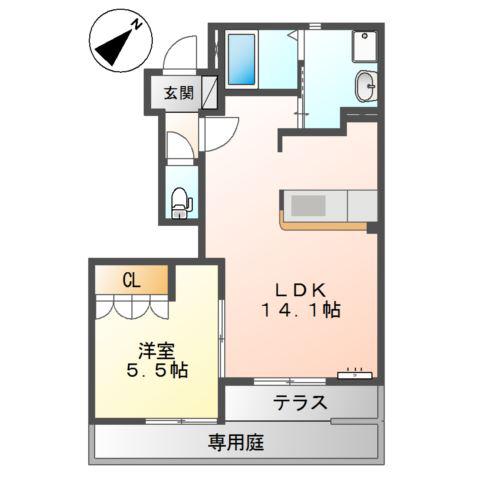 グレイスヴィラ・アラタニ(1LDK/1階)の間取り写真
