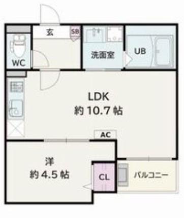 JACK ICHIBANI(1LDK/3階)の間取り写真