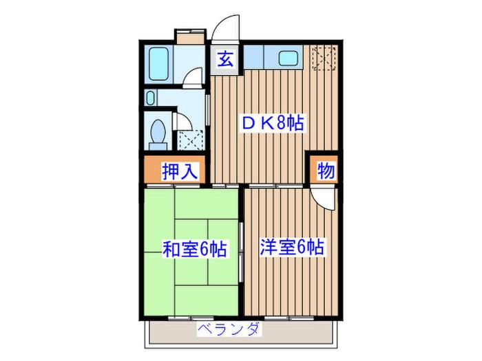 コーポおおみ(2DK/2階)の間取り写真