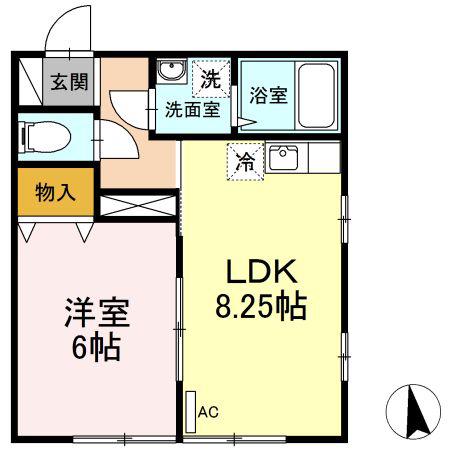 ファイン千刈(1LDK/2階)の間取り写真