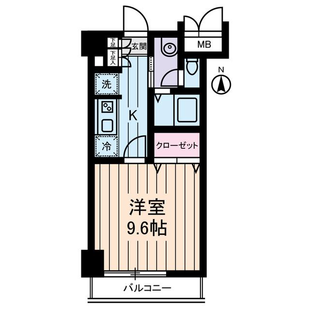パストラーレ三ノ輪(1K/2階)の間取り写真