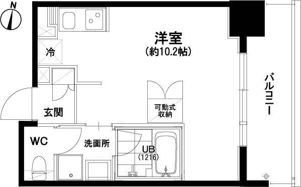 西新ROOMS(ワンルーム/8階)の間取り写真