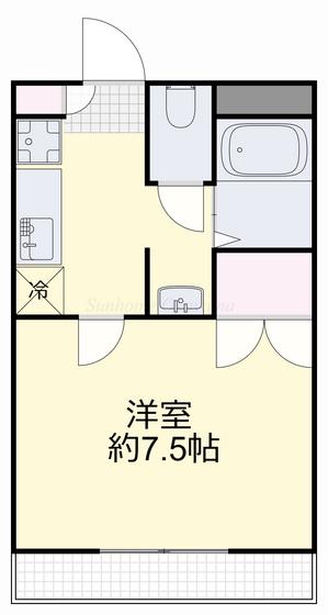 リアライズ津高(1K/4階)の間取り写真