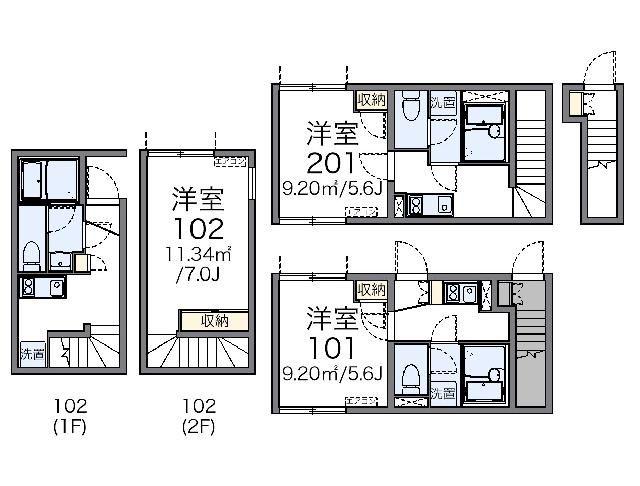 レオネクストシャルマン上北沢(1K/2階)の間取り写真