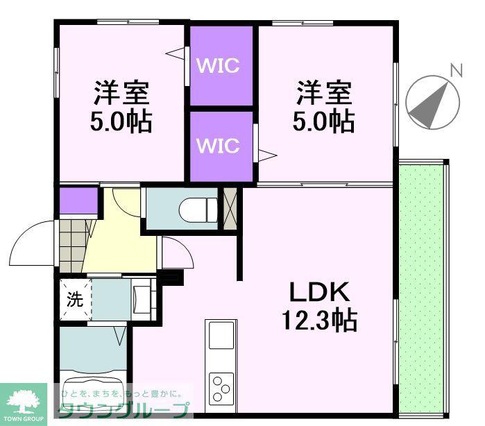 ウィステリア大井(2LDK/1階)の間取り写真