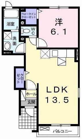 エアリー コートI(1LDK/1階)の間取り写真