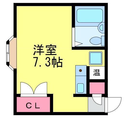 ベルトピア新潟4(ワンルーム/2階)の間取り写真