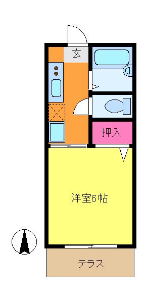 ルミエールヤマダ(1K/1階)の間取り写真