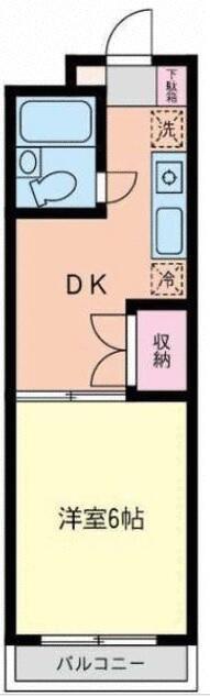 タプラ文京(1DK/2階)の間取り写真