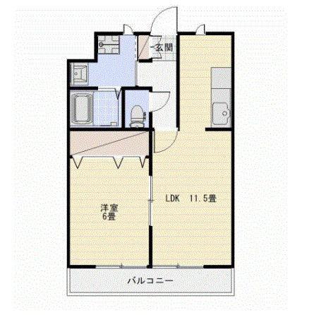 MS DREAMXIV(1LDK/2階)の間取り写真