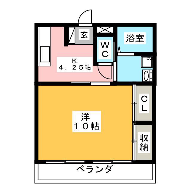 リンピア東通(1K/1階)の間取り写真