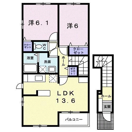 ファレ・キヨラ(2LDK/2階)の間取り写真