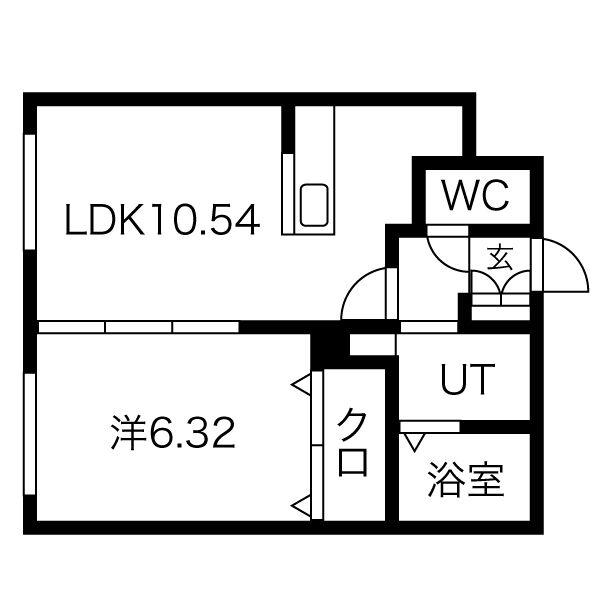 ブランドールプレミア(1LDK/1階)の間取り写真