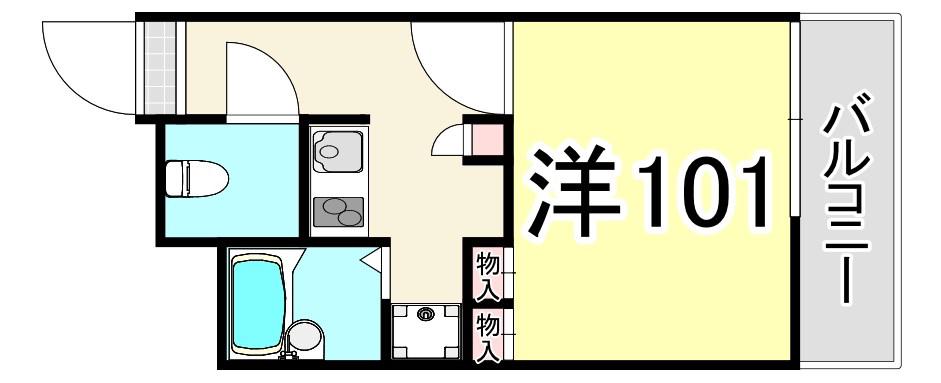 レオパレス43(1K/1階)の間取り写真