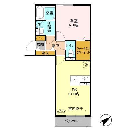 アステールピュールM(1LDK/3階)の間取り写真