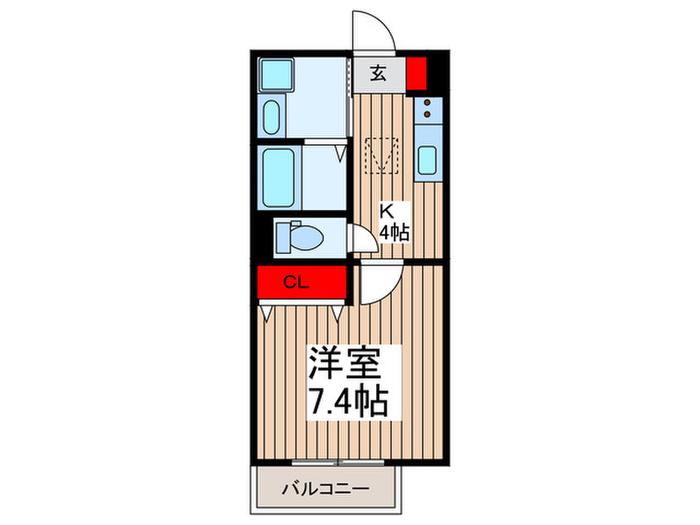 コイトハイツ(1K/2階)の間取り写真