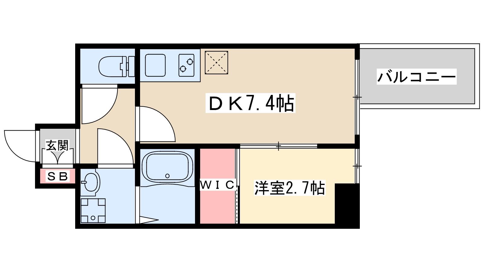 セレニテ谷町四丁目アリエ(1DK/4階)の間取り写真